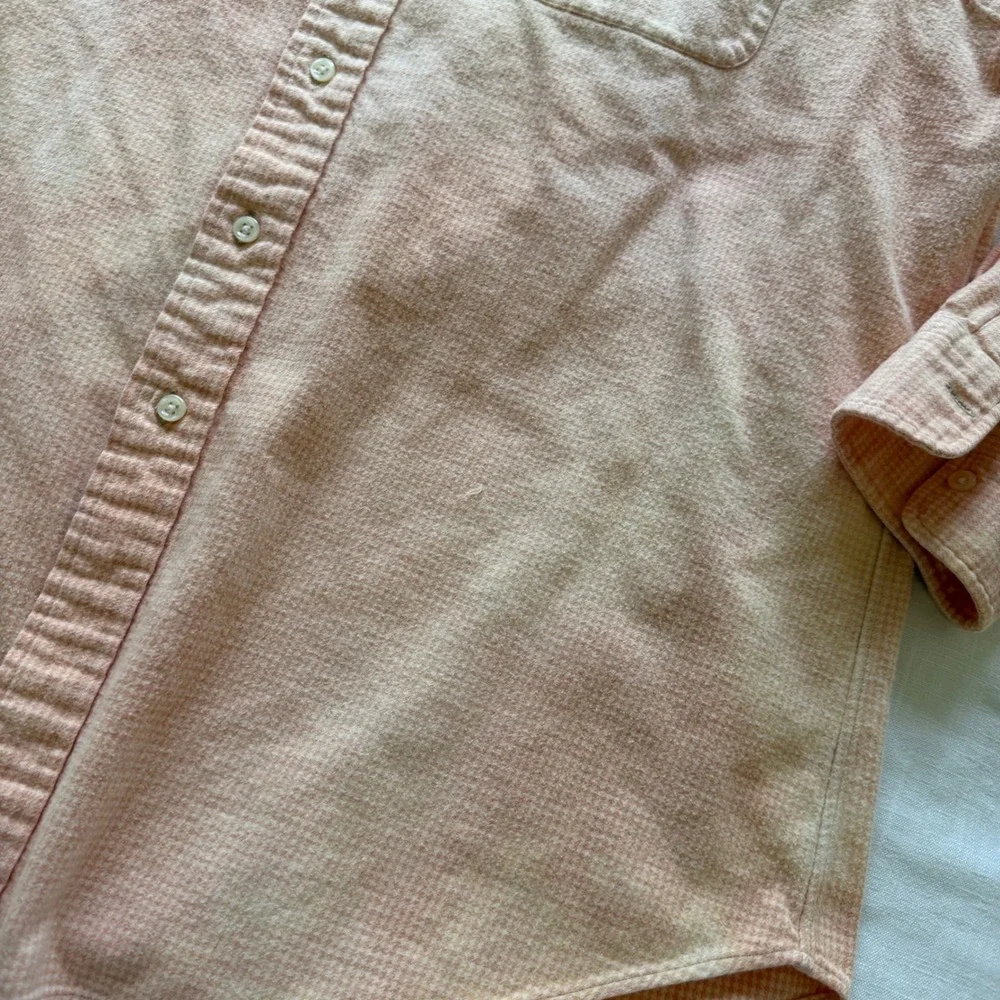 90's Polo Ralph Lauren Curham Sport Peach Check Cotton Button Down Shirt Mens XL